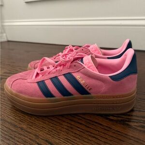 Adidas Gazelle Pink with Navy Stripes